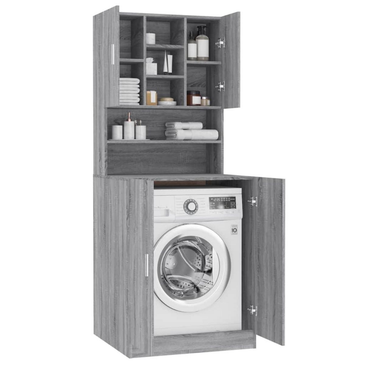 VIDAXL Armoire pour machine a laver Sonoma gris Bois d'ingenierie