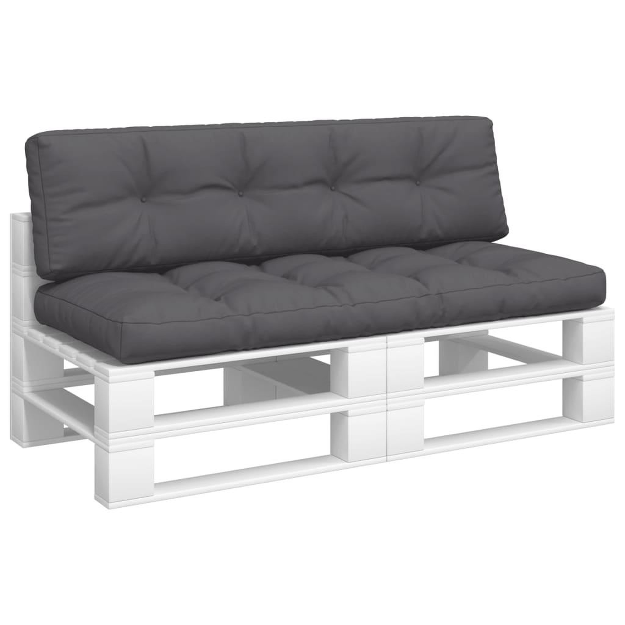 Voir la diapositive 3 : VIDAXL Coussins de palette lot de 2 anthracite tissu