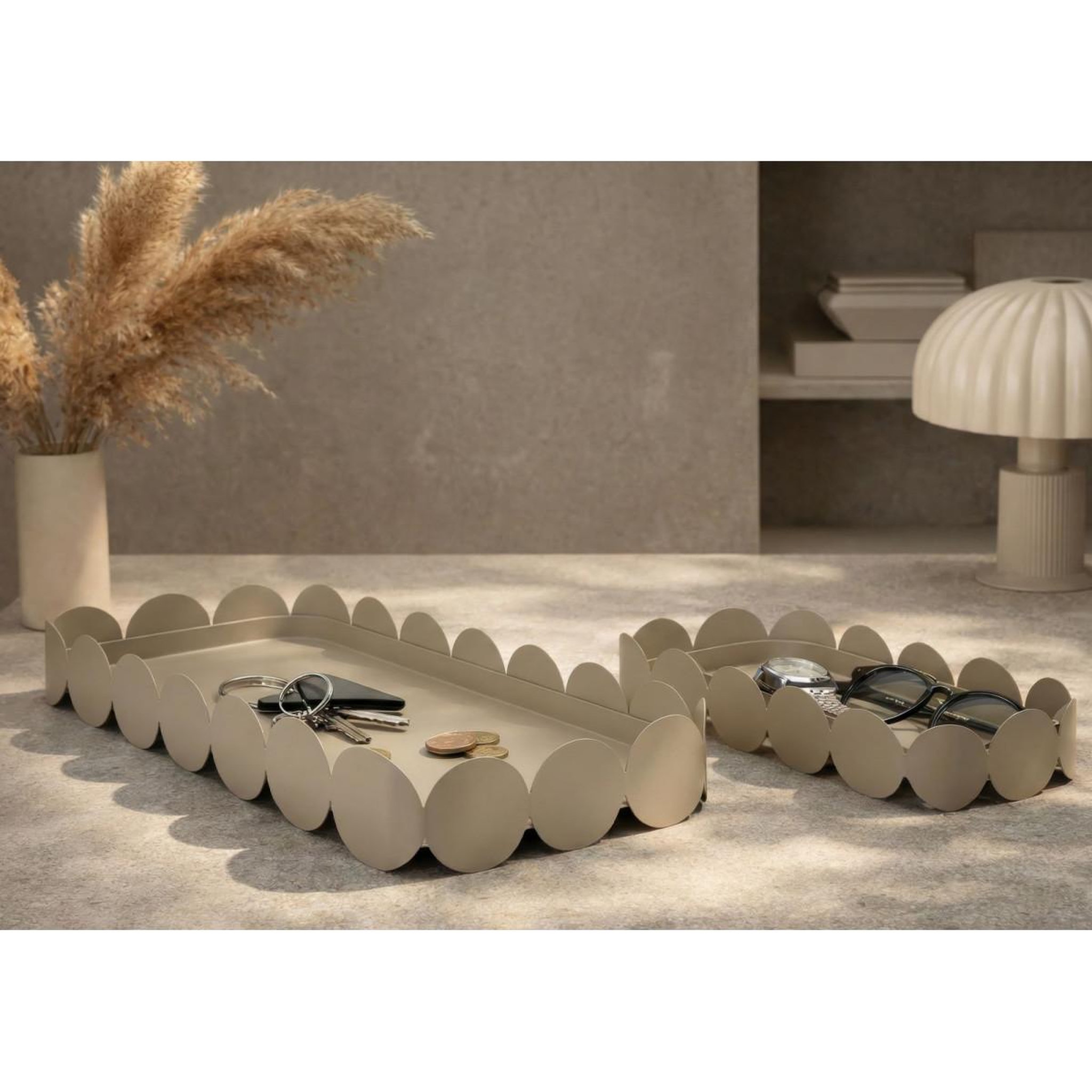 Voir la diapositive 6 : Paris Prix Lot de 2 vide-poches en métal  saturn  40cm taupe