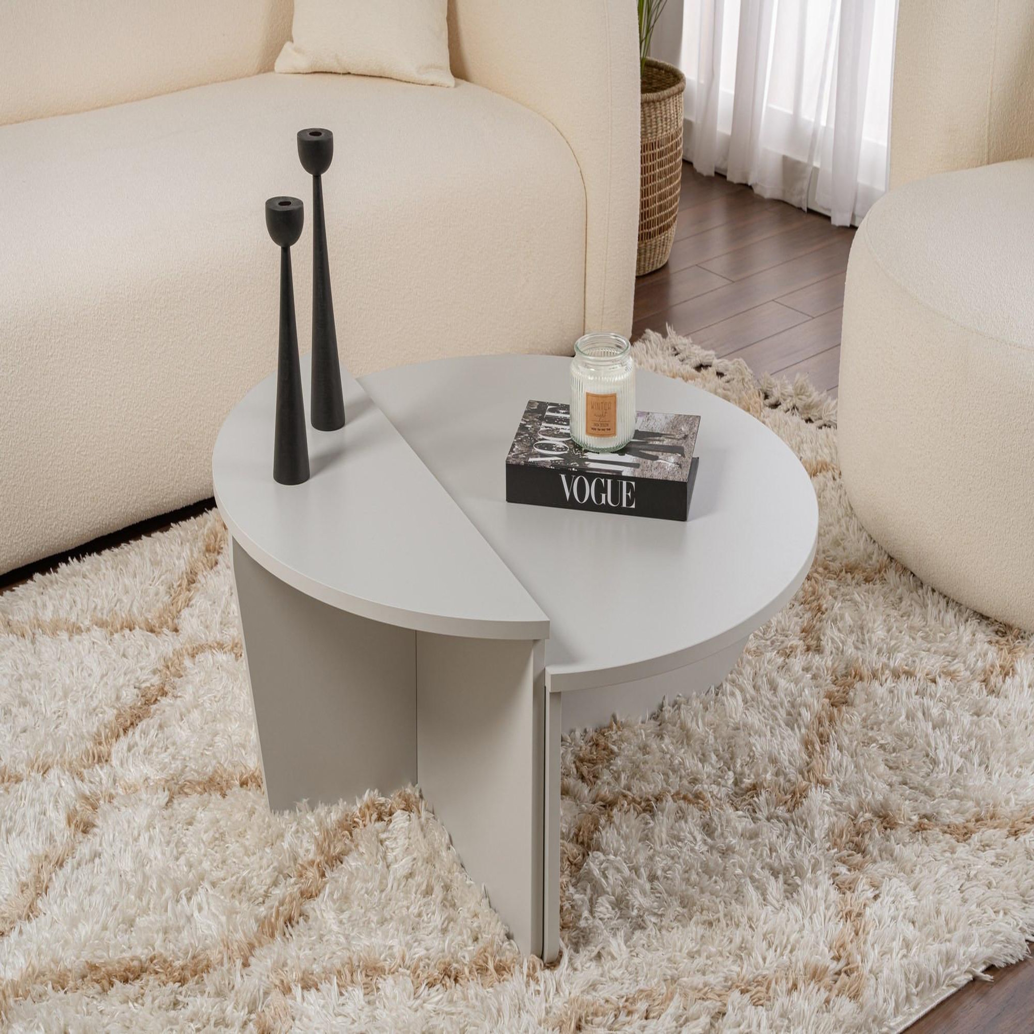 Voir la diapositive 3 : Habitat et Jardin Table basse en bois  orion  90 x 60 x 30 cm - gris