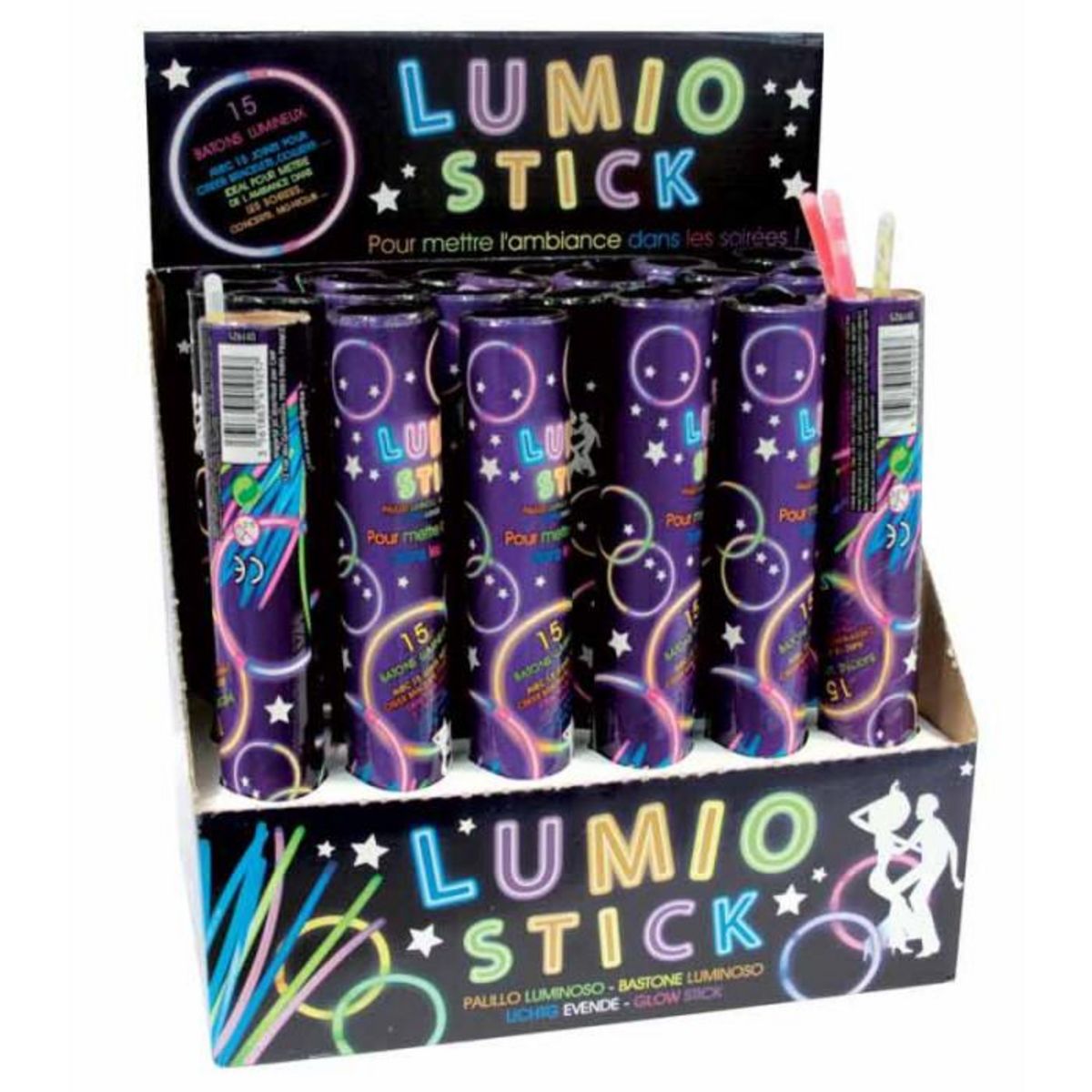 Paris Prix Lot de 15 Bâtons Lumineux  Lumio Stick  21cm Noir