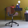 Voir la diapositive 3 : SWEEEK Chaise de bureau à roulettes décor bois courbé et simili cuir