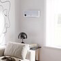 Voir la diapositive 2 : HOMCOM Radiateur mural soufflant oscillant 2000 W - chauffage céramique PTC - 3 niveaux de puissance - télécommande incluse blanc argenté