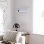 Voir la diapositive 2 : HOMCOM Radiateur mural soufflant oscillant 2000 W - chauffage céramique PTC - 3 niveaux de puissance - télécommande incluse blanc argenté