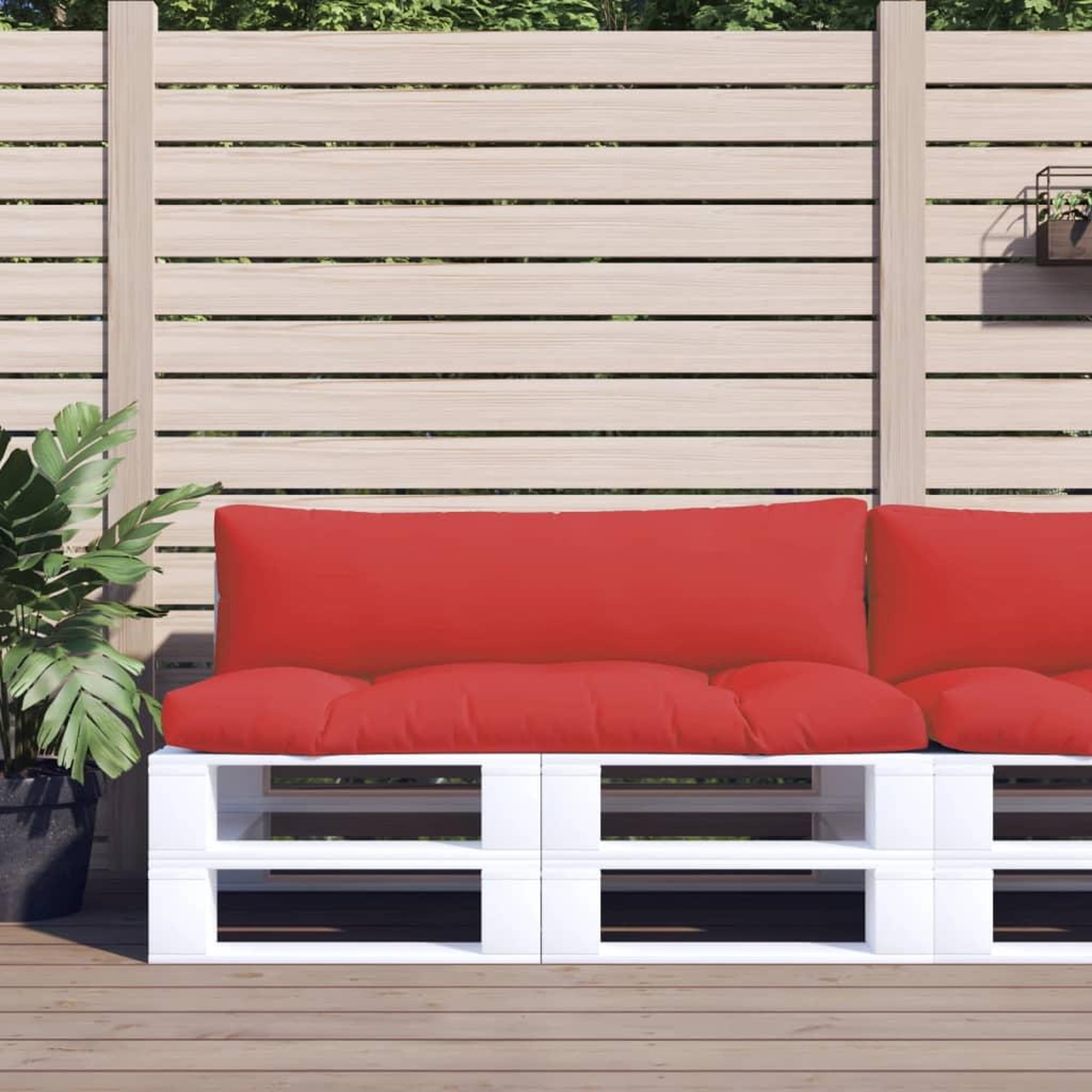 VIDAXL Coussins de palette lot de 2 rouge tissu