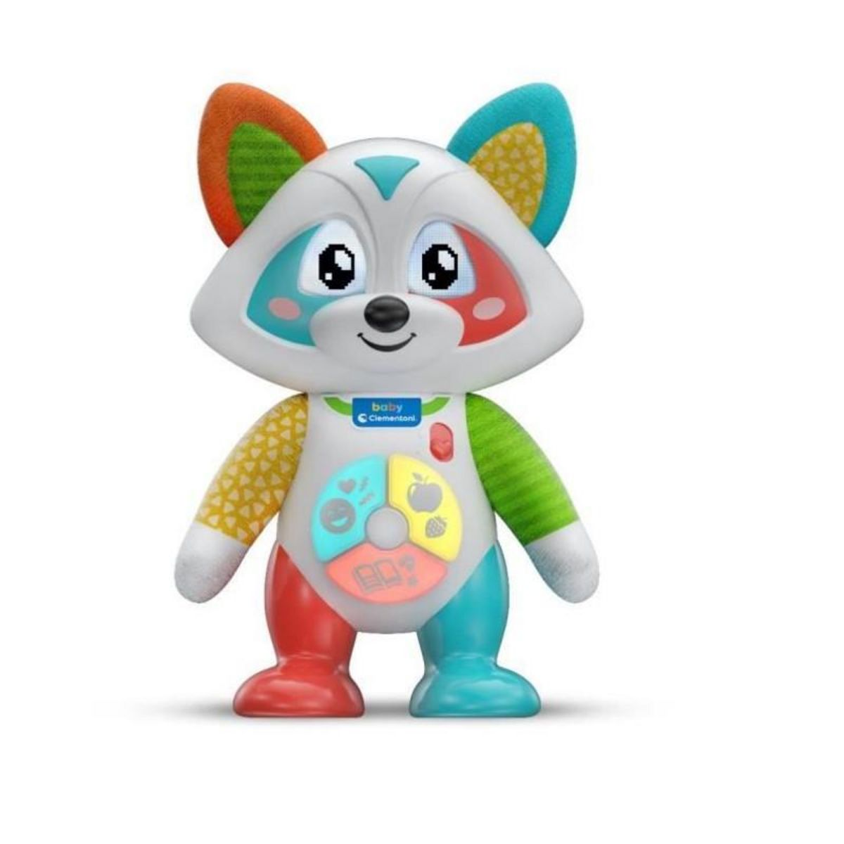 CLEMENTONI Baby Clementoni - Oliver, le raton-laveur joueur - Jeu intéractif - 4 modes de jeux : Émotions, Repas, Histoire et Exploration