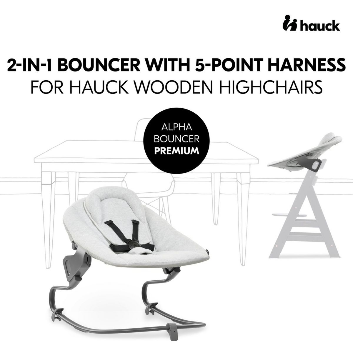 HAUCK Transat Alpha Bouncer premium Gris clair