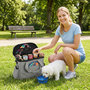 Voir la diapositive 2 : PAWHUT Sac à friandises et croquettes pour chien 2 paniers bol pliable silicone gris clair