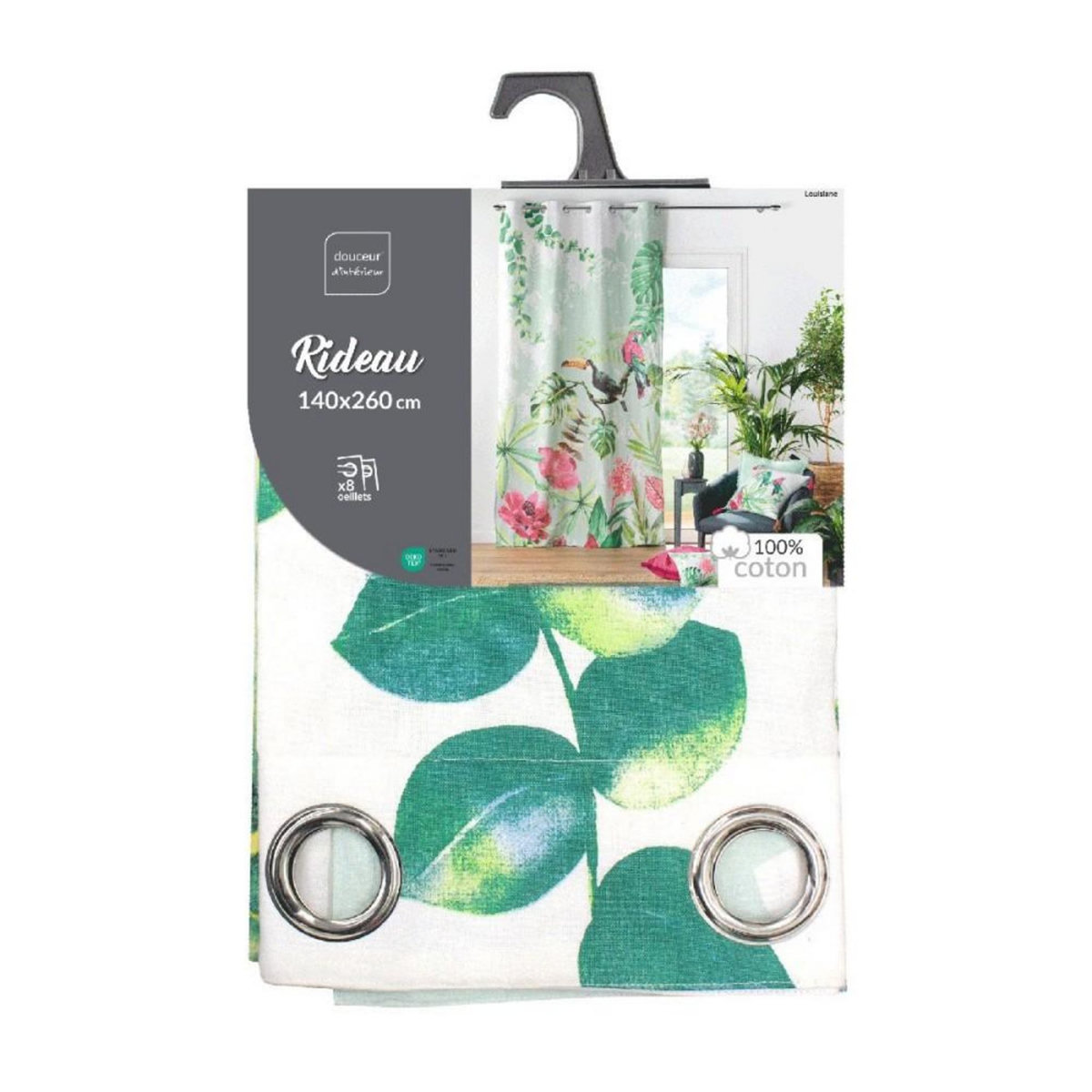 Douceur d'Intérieur Rideau à œillets 140x260 Louisiane coton