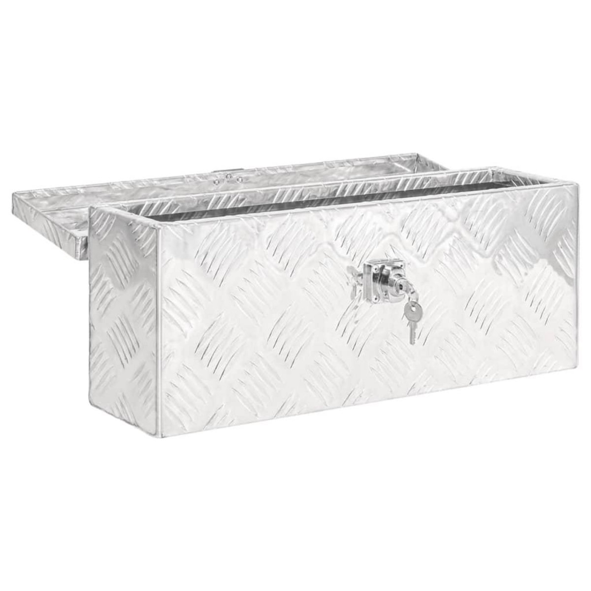 VIDAXL Boîte de rangement Argente 50x15x20,5 cm Aluminium