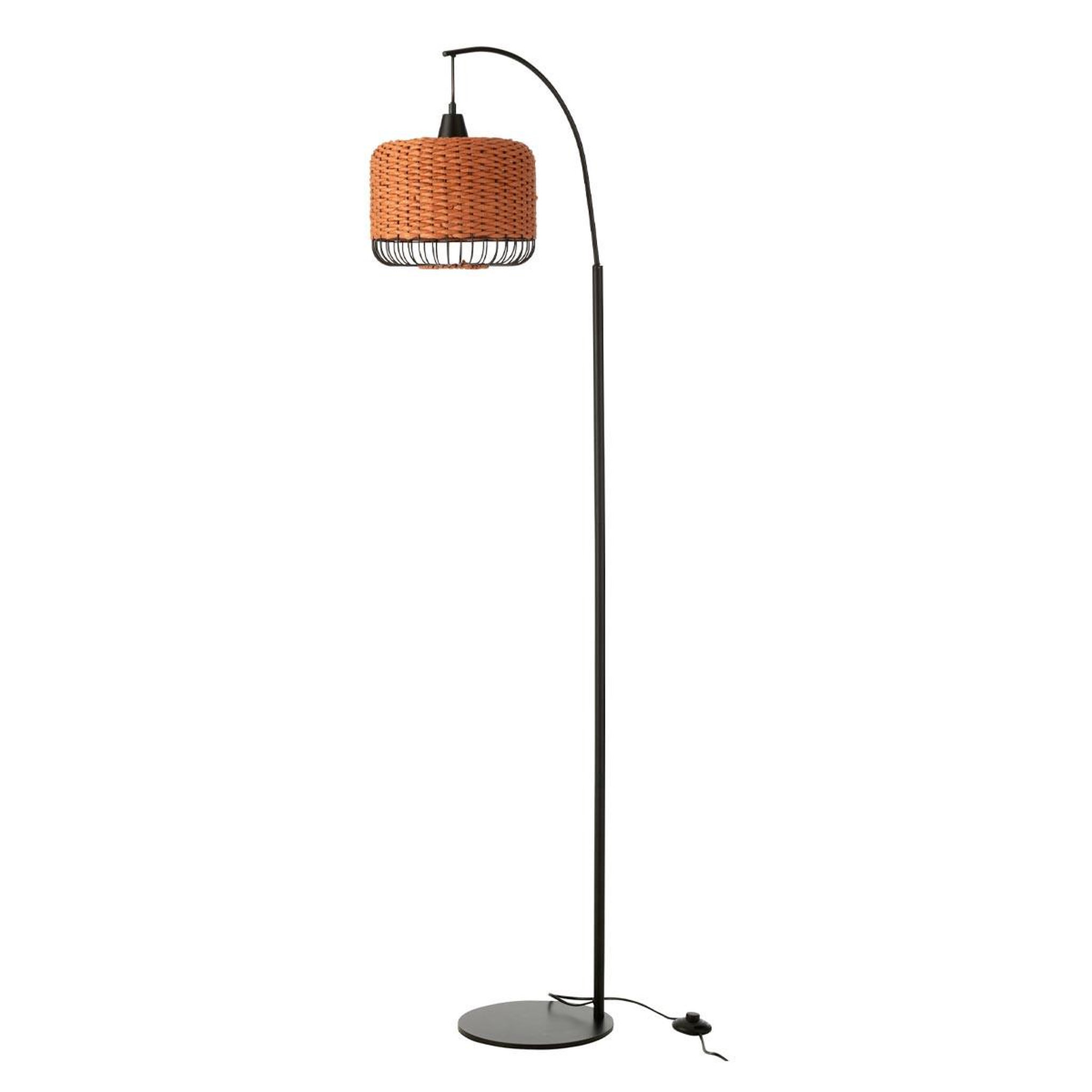 J-LINE Lampadaire lanterne en métal  eldon  168cm orange