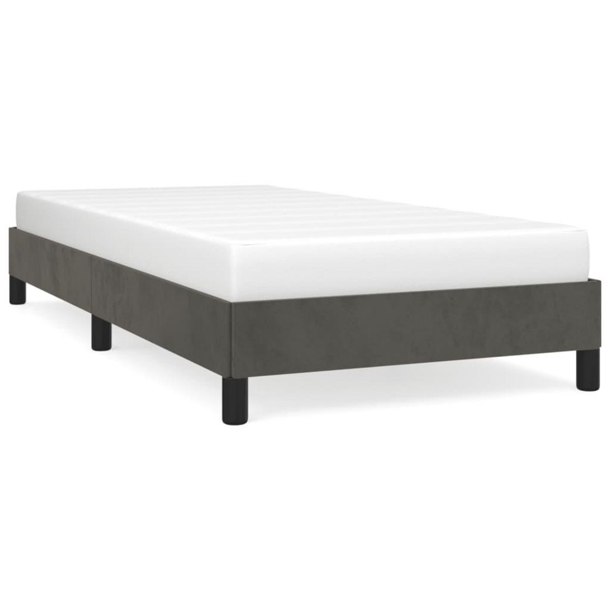 VIDAXL Cadre de lit sans matelas gris fonce 100x200 cm velours