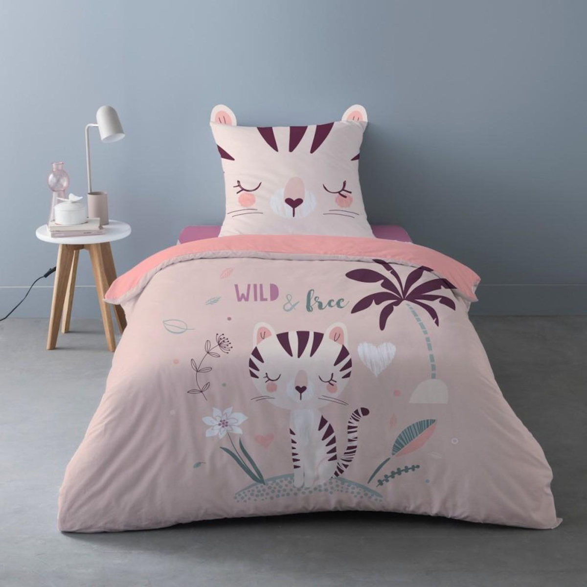 Dourev Housse de couette 140x200 Katie + 1 taie 100% coton