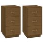 Voir la diapositive 2 : VIDAXL Tables de chevet 2 pcs Marron 40x40x75 cm Bois de pin massif