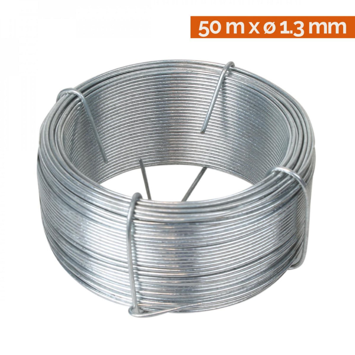 LINXOR Fil d'attache en acier galvanisé pour grillage ou autre - 50 m x 1.3mm Ø - Gris