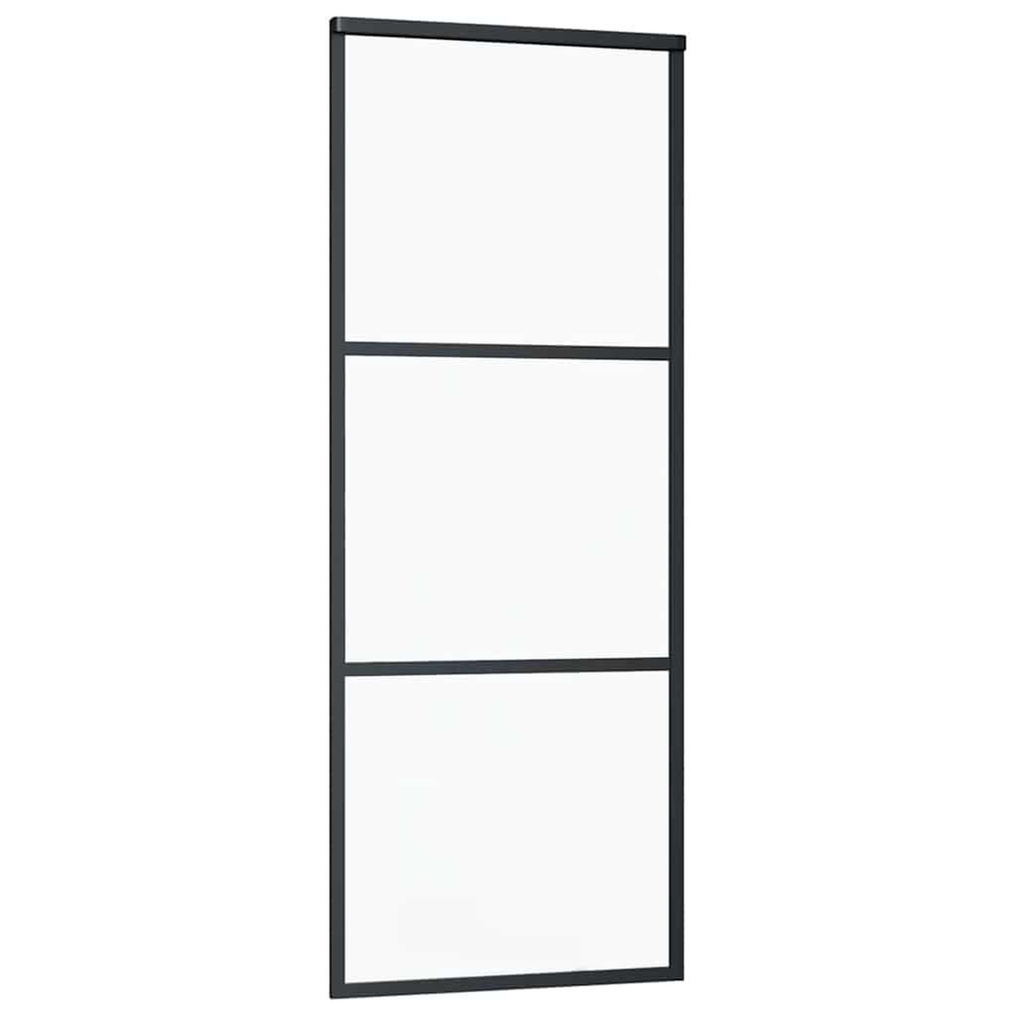 Voir la diapositive 5 : VIDAXL Porte coulissante kit de quincaillerie noir 76x205 cm verre ESG