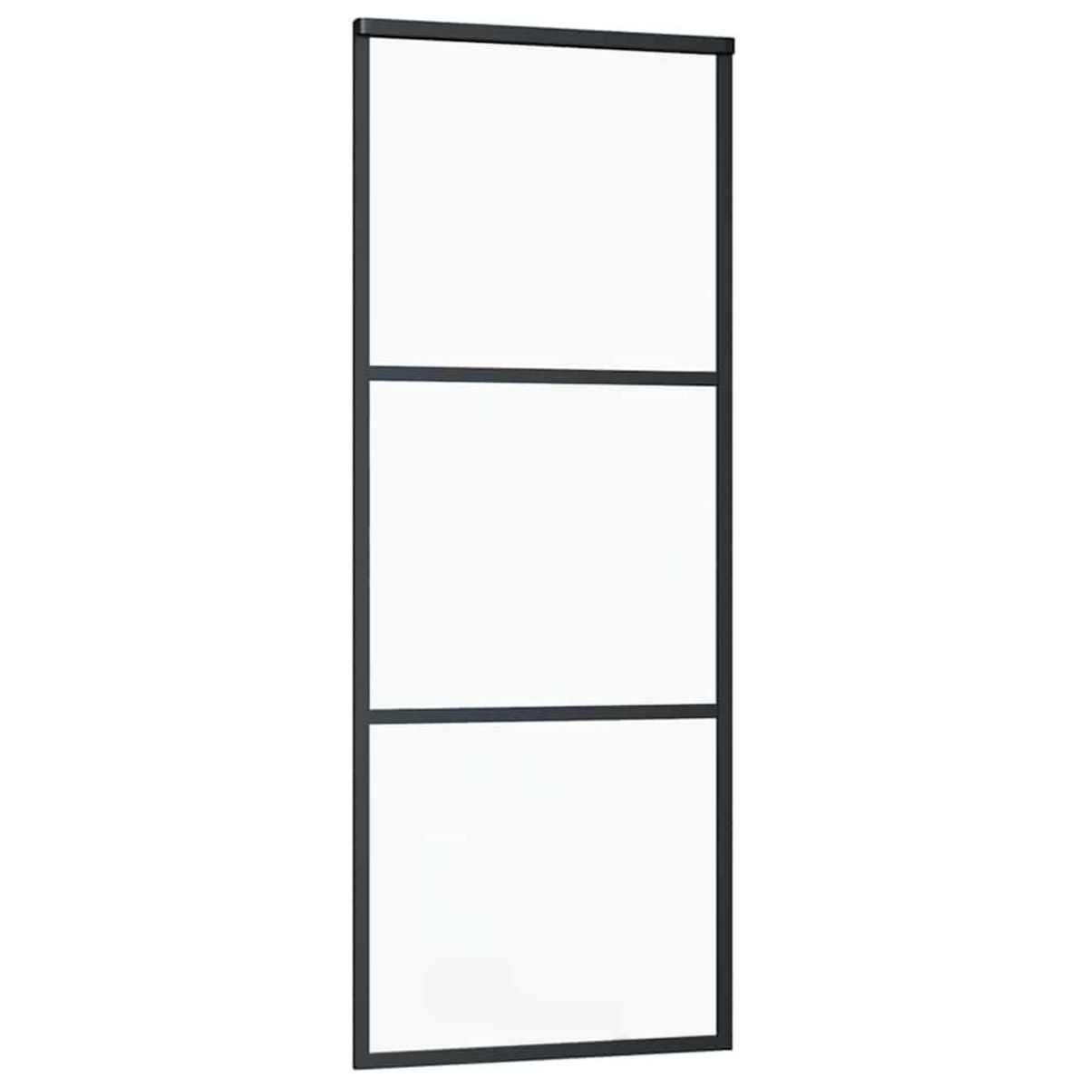VIDAXL Porte coulissante kit de quincaillerie noir 76x205 cm verre ESG