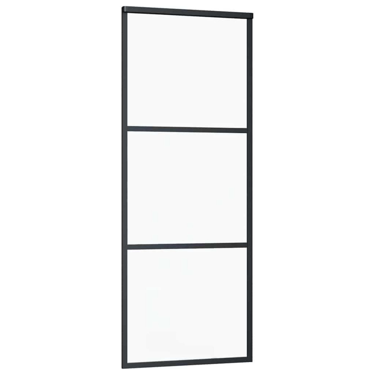VIDAXL Porte coulissante kit de quincaillerie noir 76x205 cm verre ESG