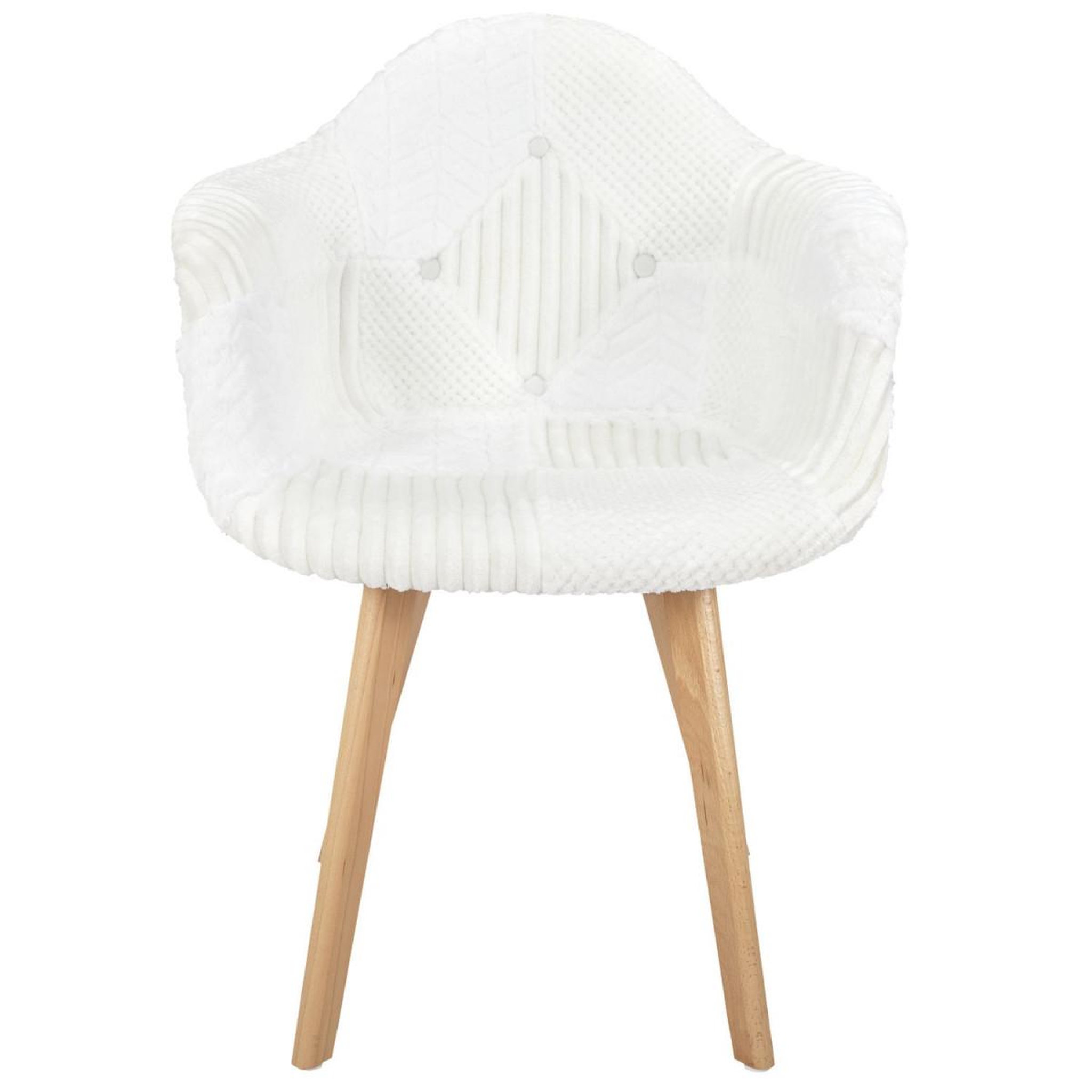 Voir la diapositive 3 : The Home Deco Factory Lot de 2 chaises scandinaves design  patchwork  85cm blanc
