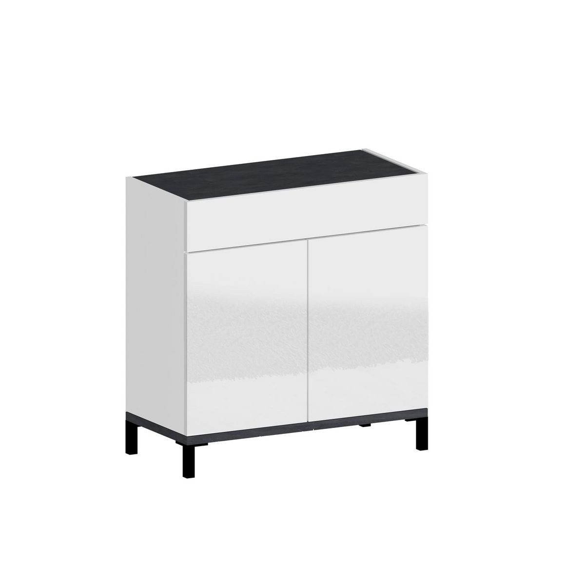 Commode meuble à chaussures 2 portes 1 tiroir L80cm BARI