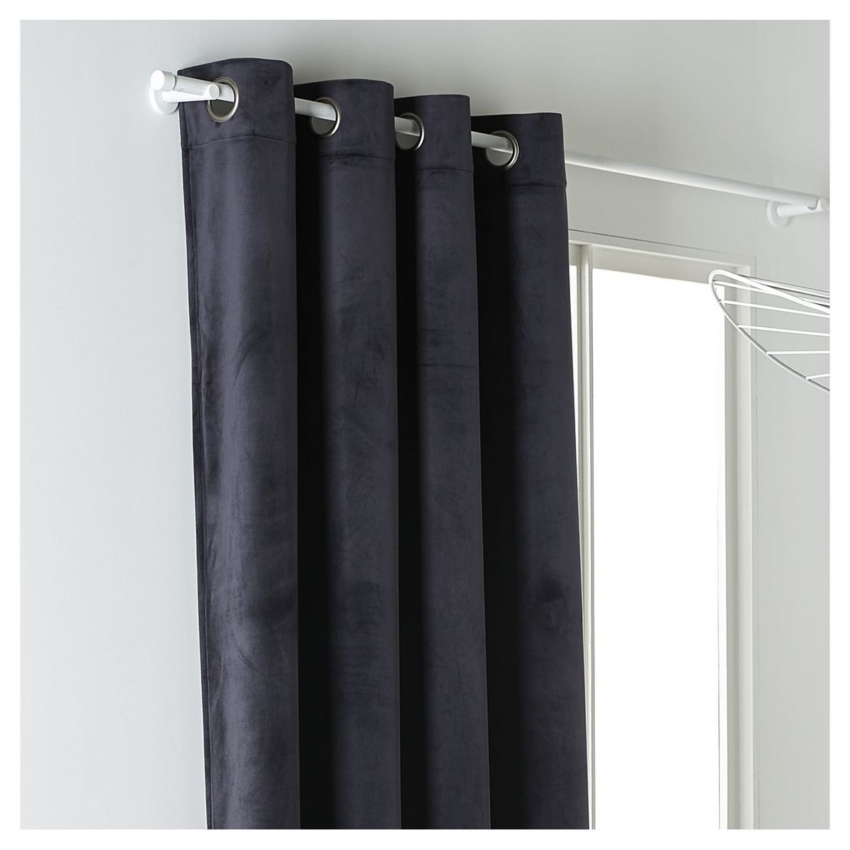 TODAY Rideau uni occultant effet velours à oeillets