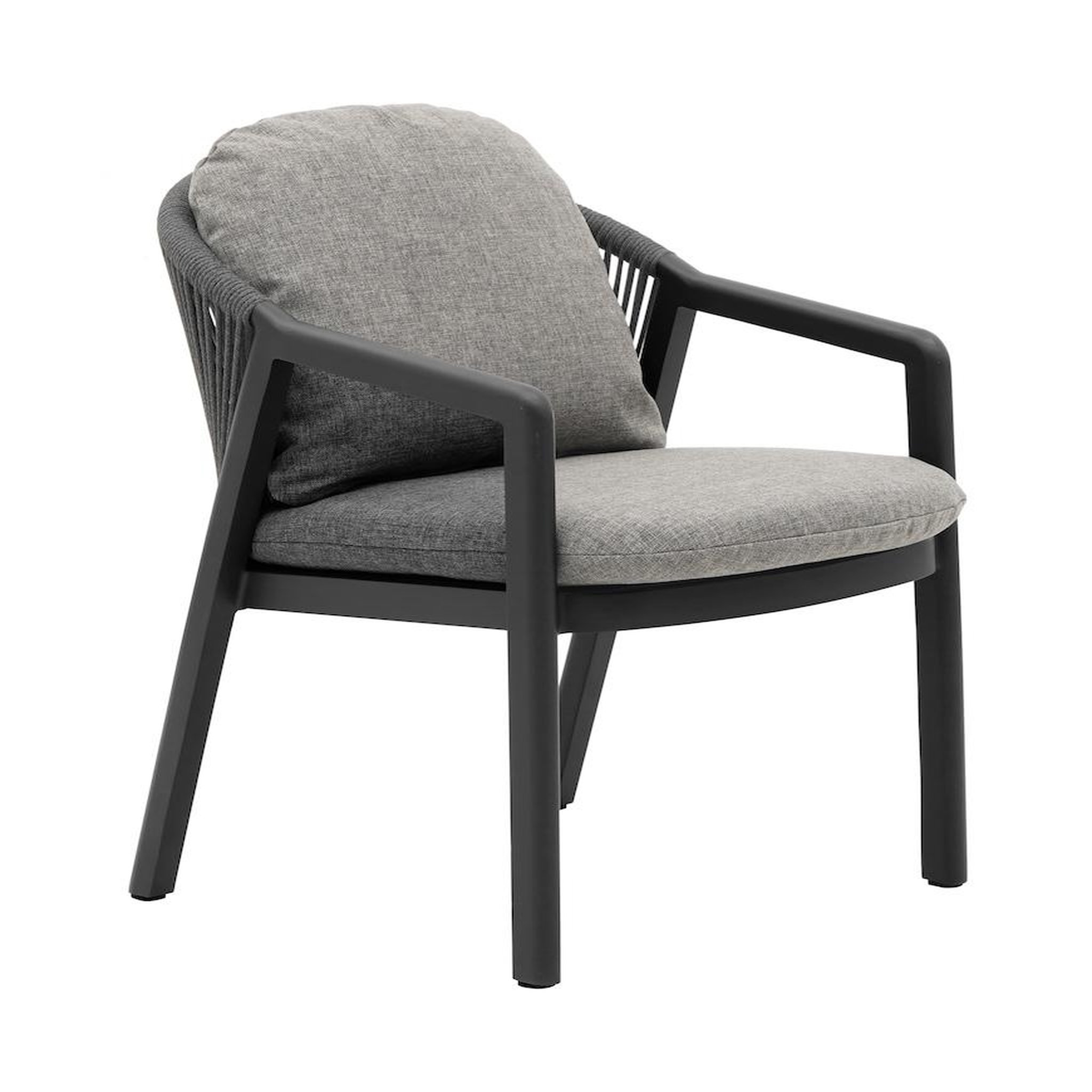 Proloisirs Fauteuil repas - COPENHAGEN - Graphite - Aluminium époxy et rope