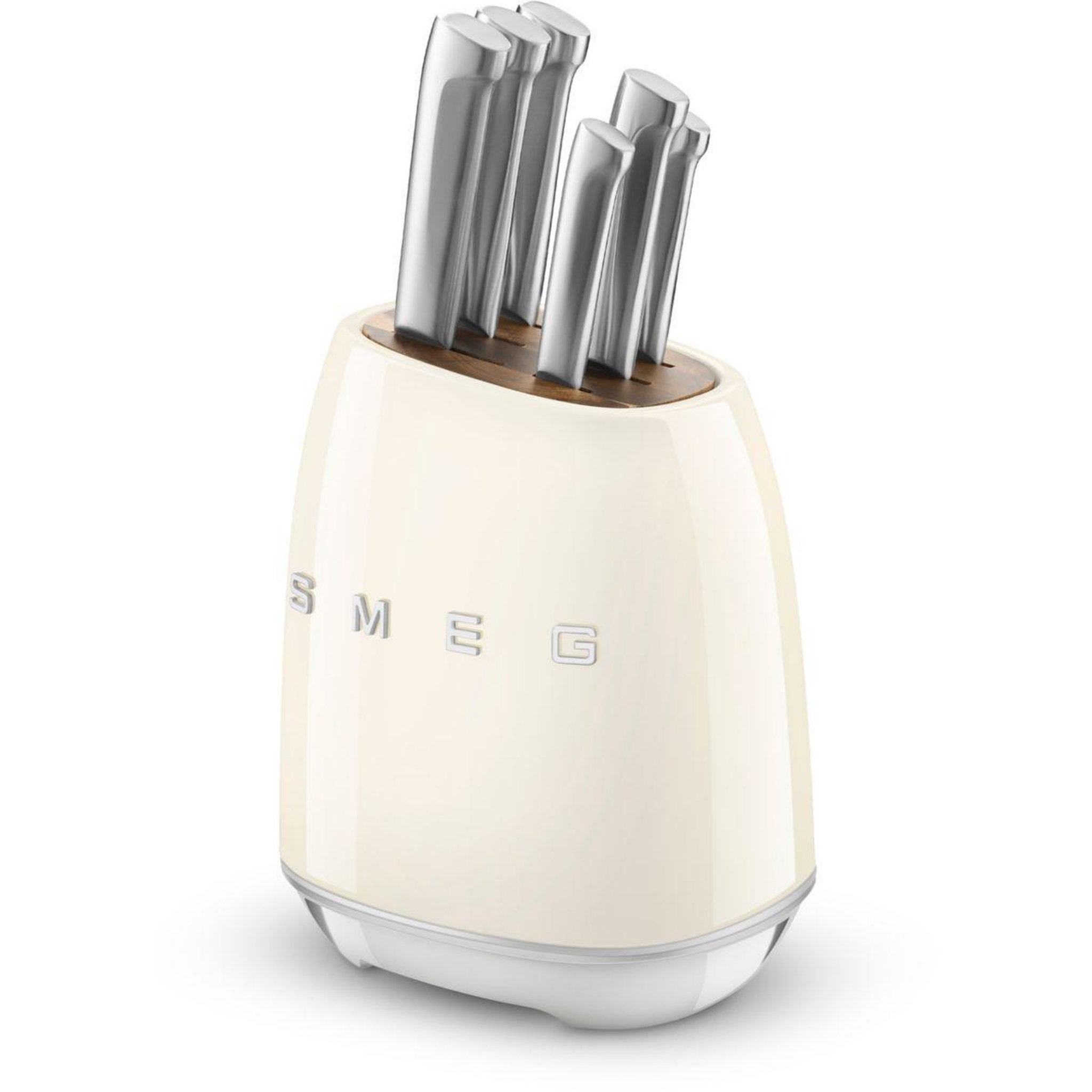 Voir la diapositive 3 : SMEG Bloc couteaux 6 pcs multi-usages crème