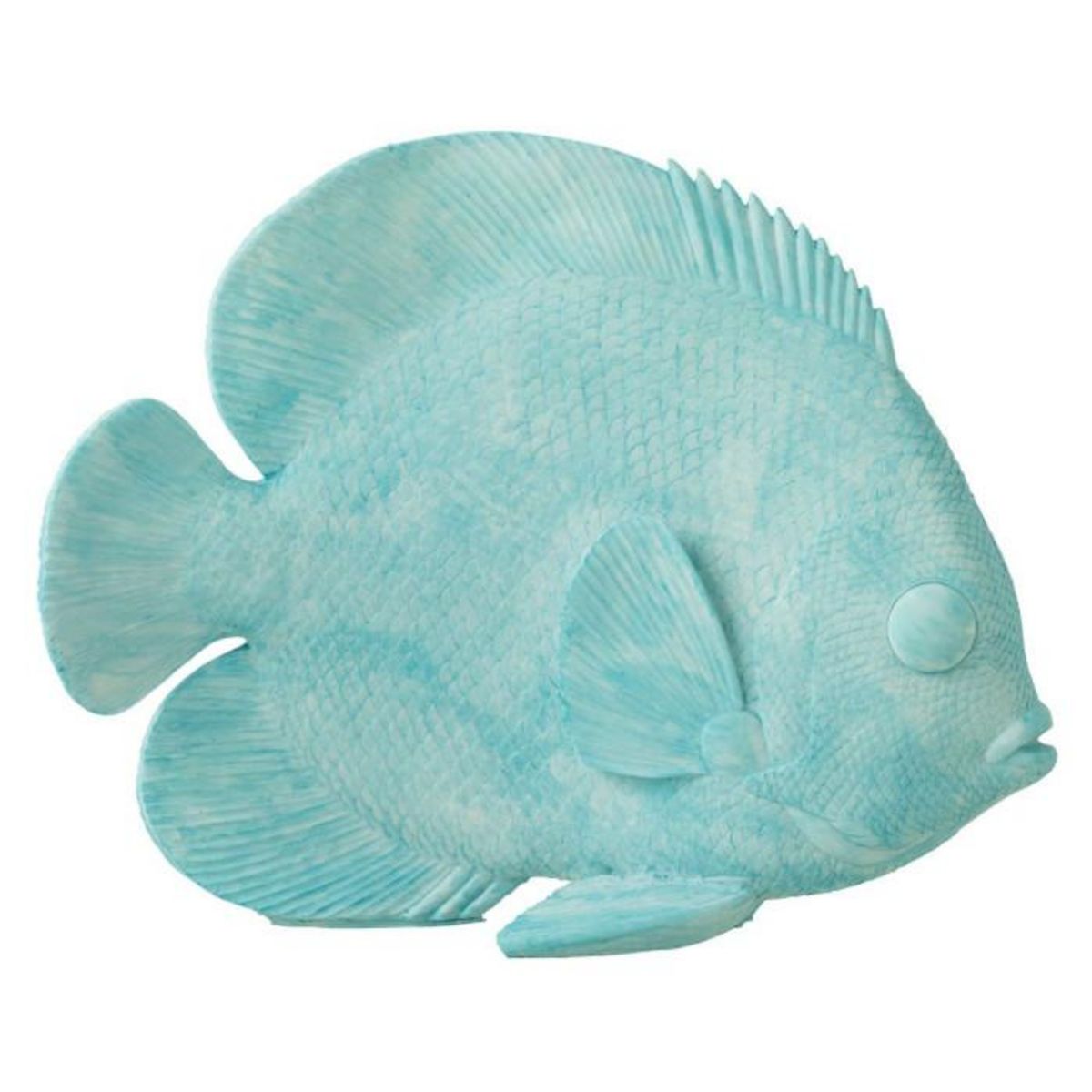 Paris Prix Statuette Déco Poisson  Plat  29cm Bleu Azur