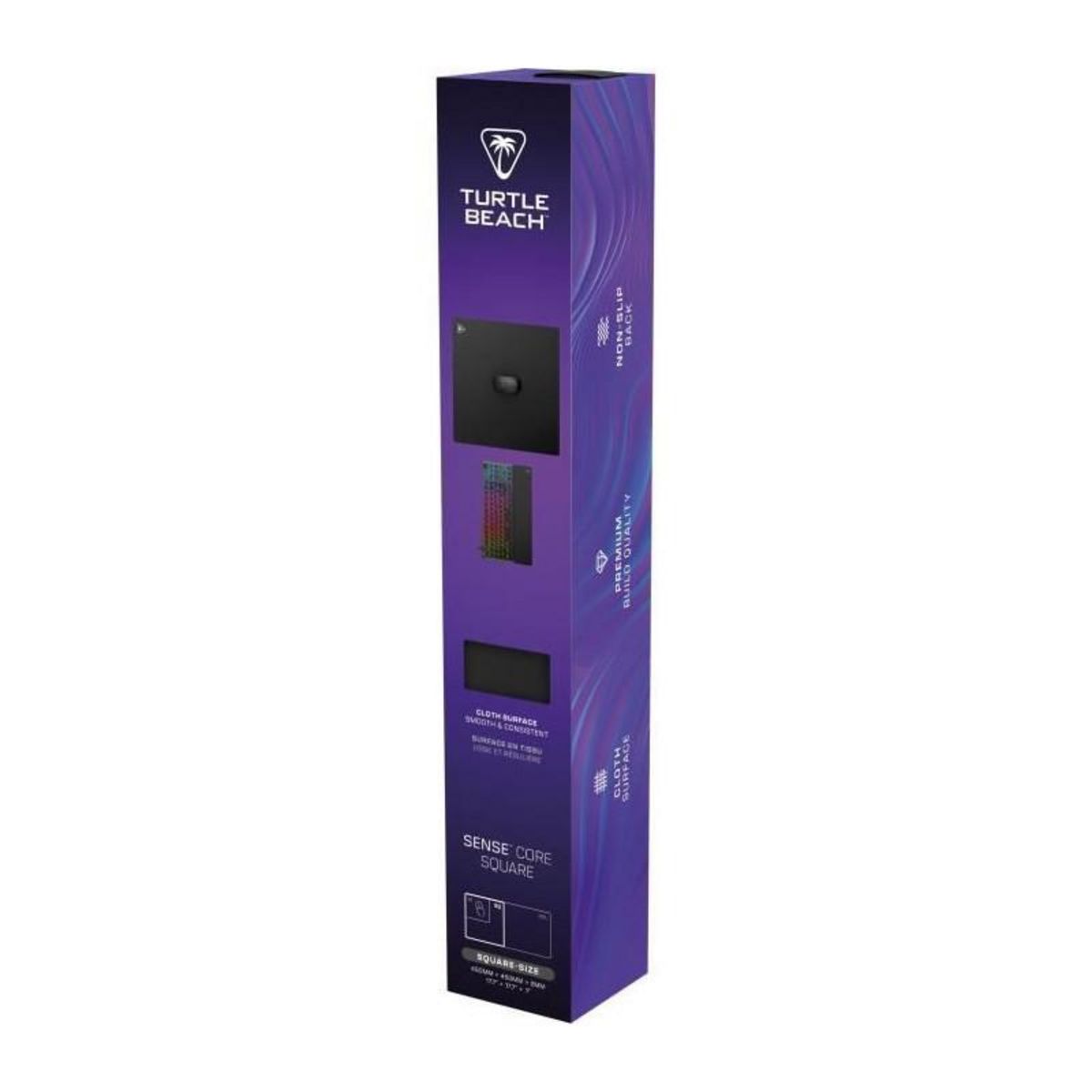 Turtle Beach Tapis de souris de jeu - Turtle Beach SenseCore Square - Surface micro-tissée, équilibré, confortable