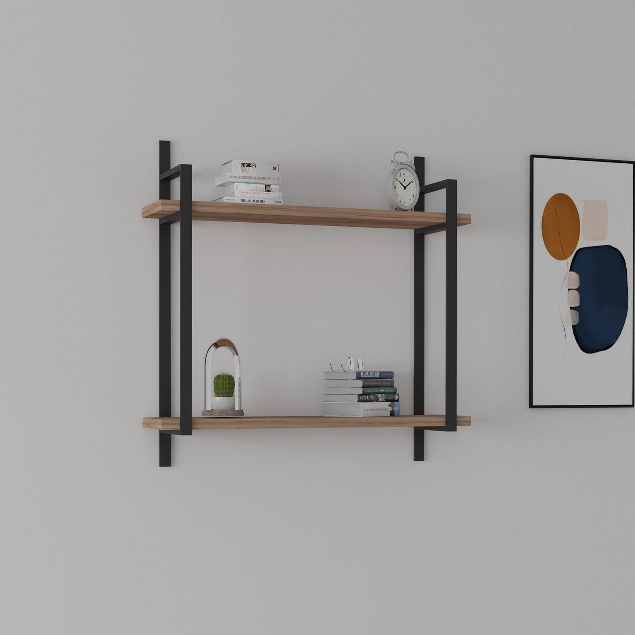 Voir la diapositive 3 : Habitat et Jardin Étagère murale en bois  abat  - 90 x 22 x 60 cm - noyer