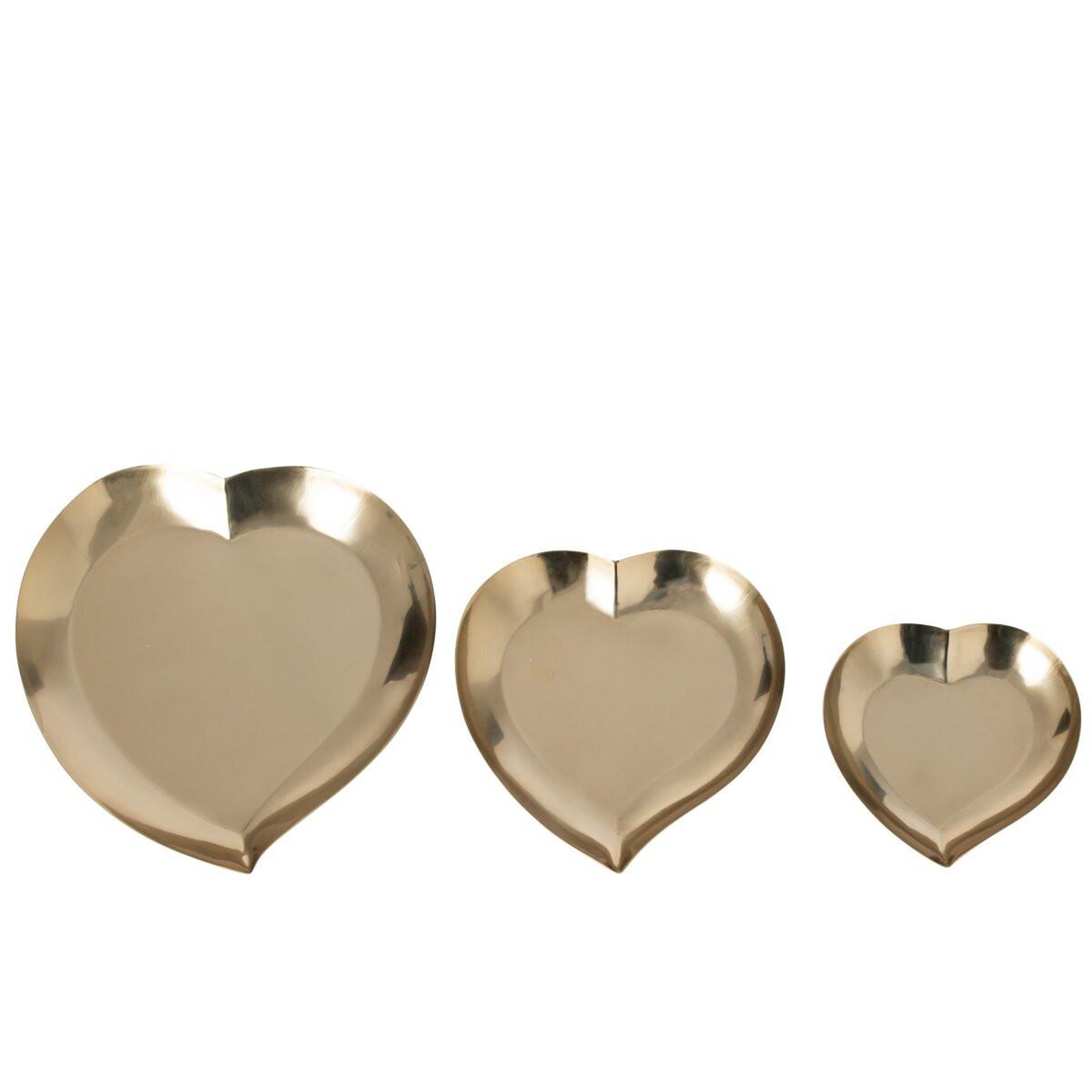 Voir la diapositive 3 : J-LINE Lot de 3 coupelles cœur  ivo  26cm doré