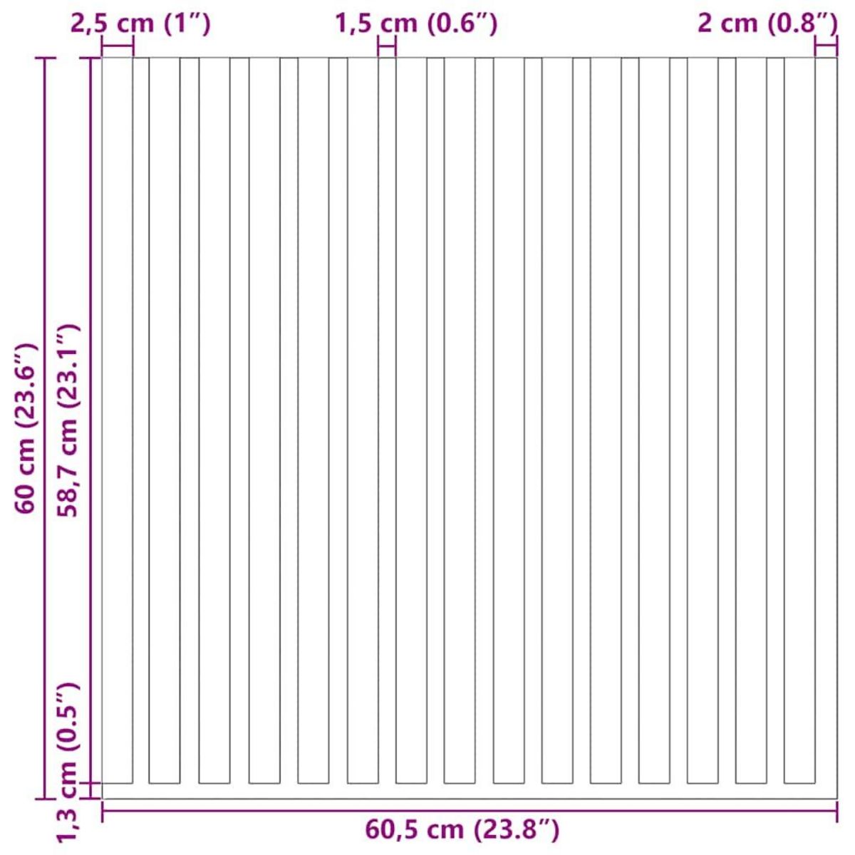 VIDAXL Panneaux muraux acoustiques 8pcs lattes 60,5x60cm placage chene