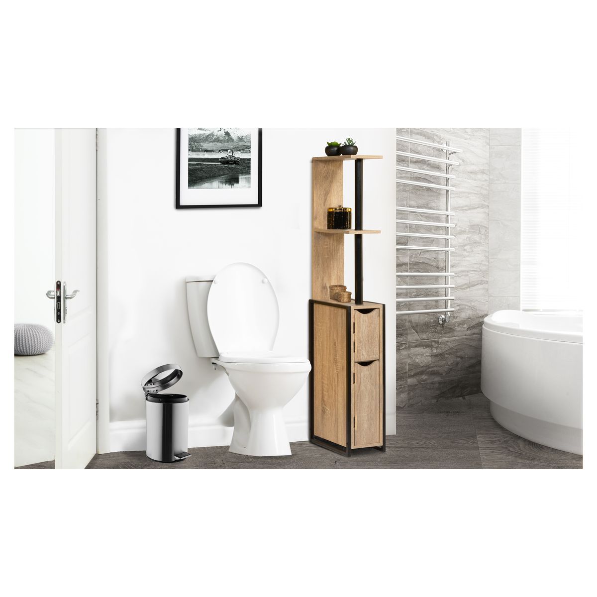 Etagère wc 2 portes NATHAN