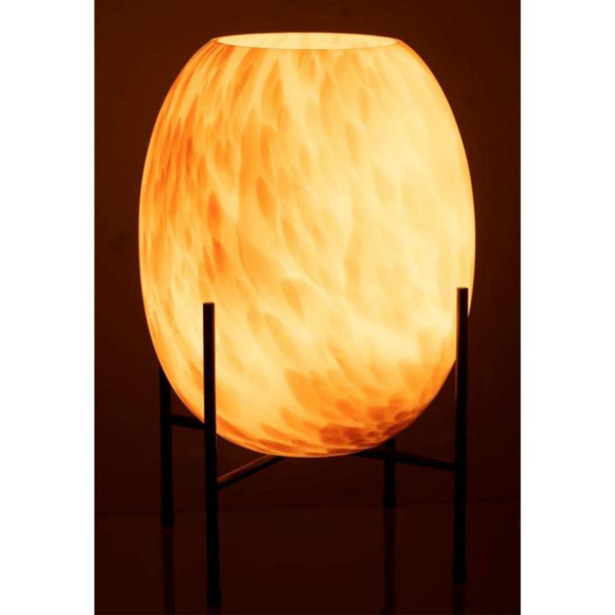 Paris Prix Vase sur Pied Design  Taches  37cm Blanc & Ocre