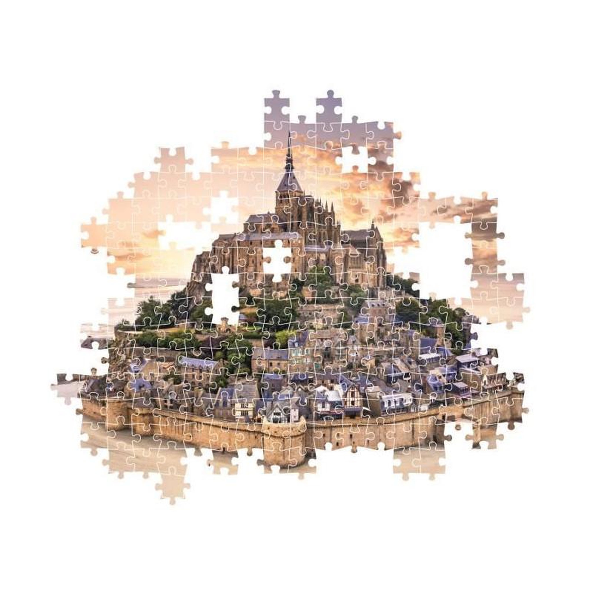 Voir la diapositive 3 : CLEMENTONI Puzzle 1500 pièces Compact Le Mont Saint-Michel – Puzzle adulte – Clementoni