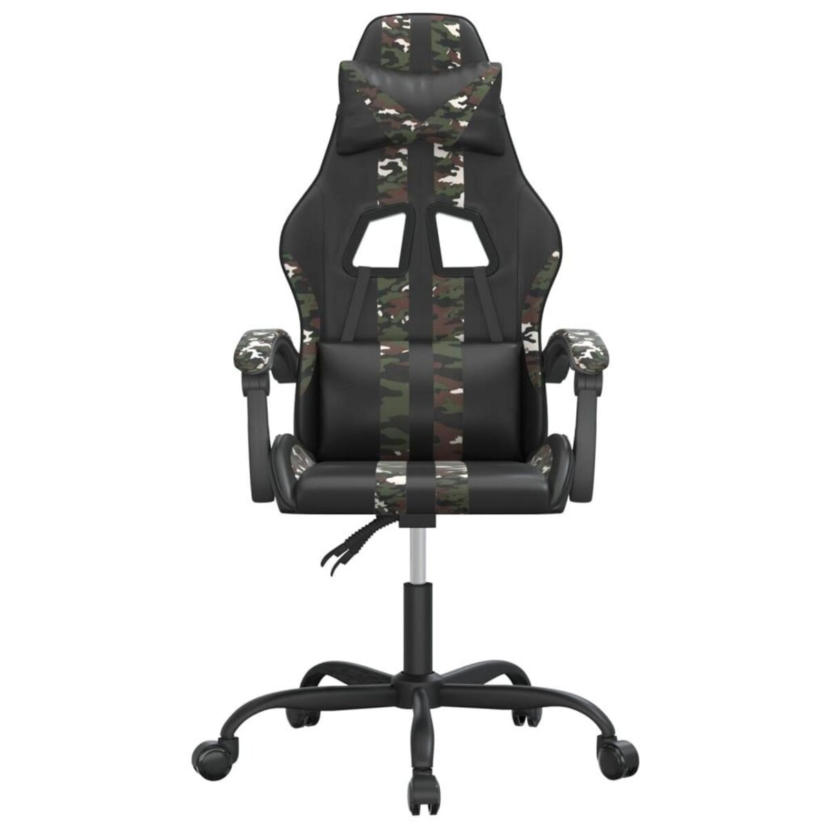 VIDAXL Chaise de jeu pivotante Noir et camouflage Similicuir