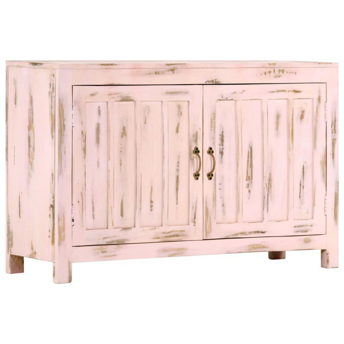 VIDAXL Buffet Rose clair 110x35x70 cm Bois de manguier massif