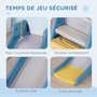 Voir la diapositive 6 : HOMCOM Toboggan pour enfants intérieur extérieur avec marches antidérapantes - HDPE - dim.145L x 45l x 63H cm
