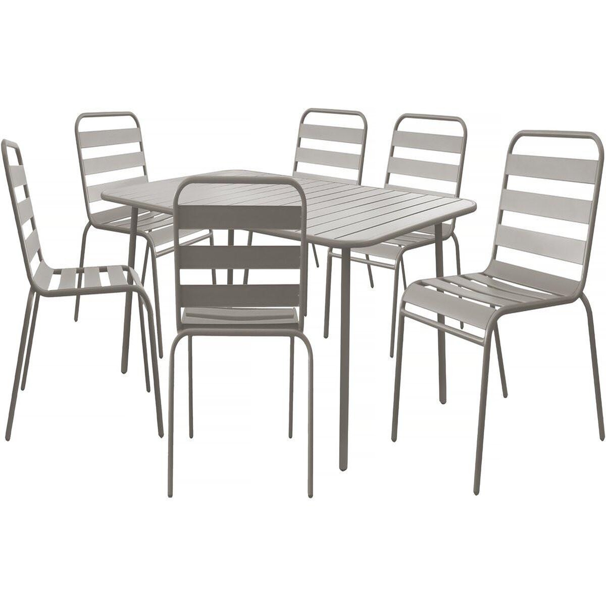 Habitat et Jardin Table et chaises de jardin en métal  bilbao  - 6 places - taupe