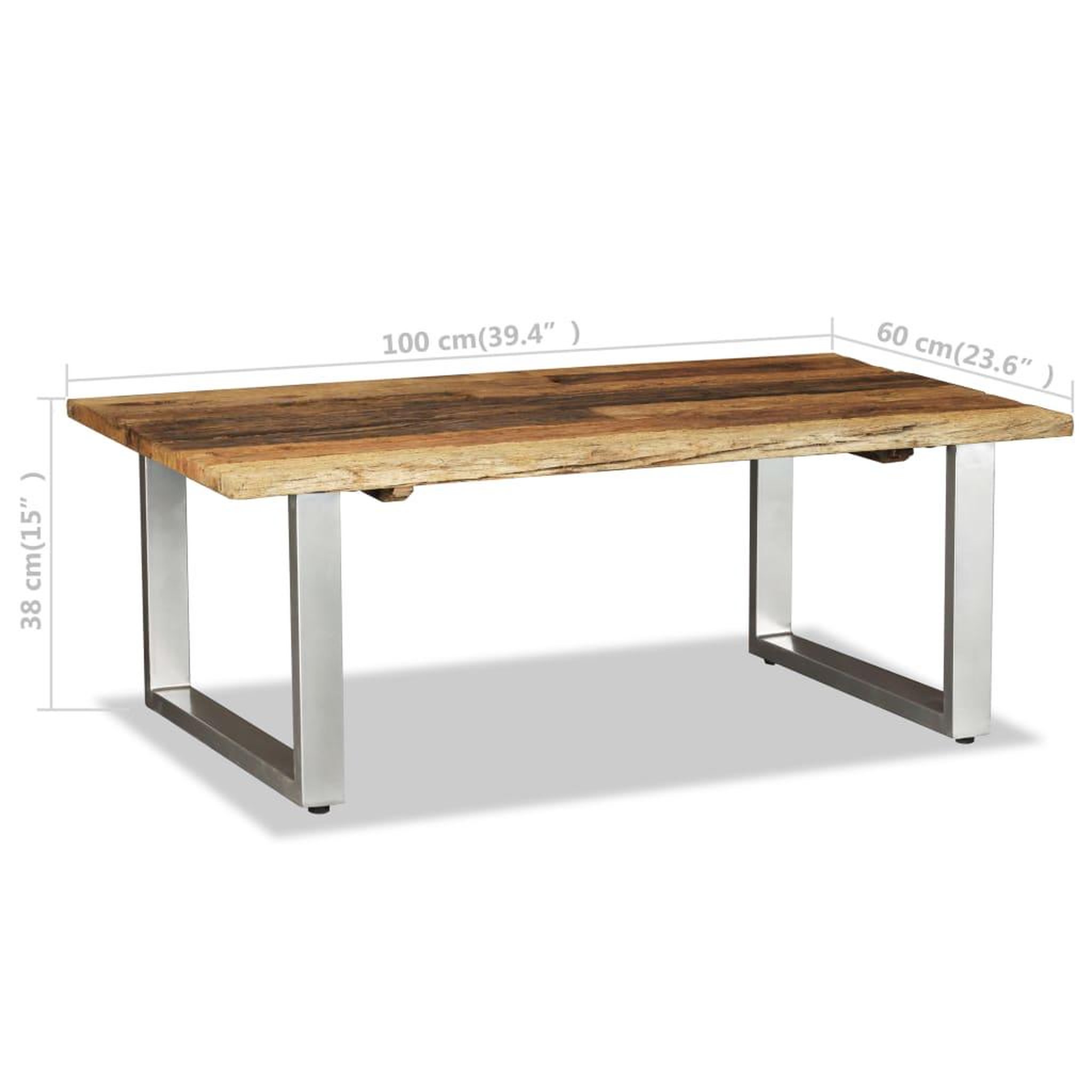 Voir la diapositive 6 : VIDAXL Table basse bois de recuperation massif 100x60x38 cm