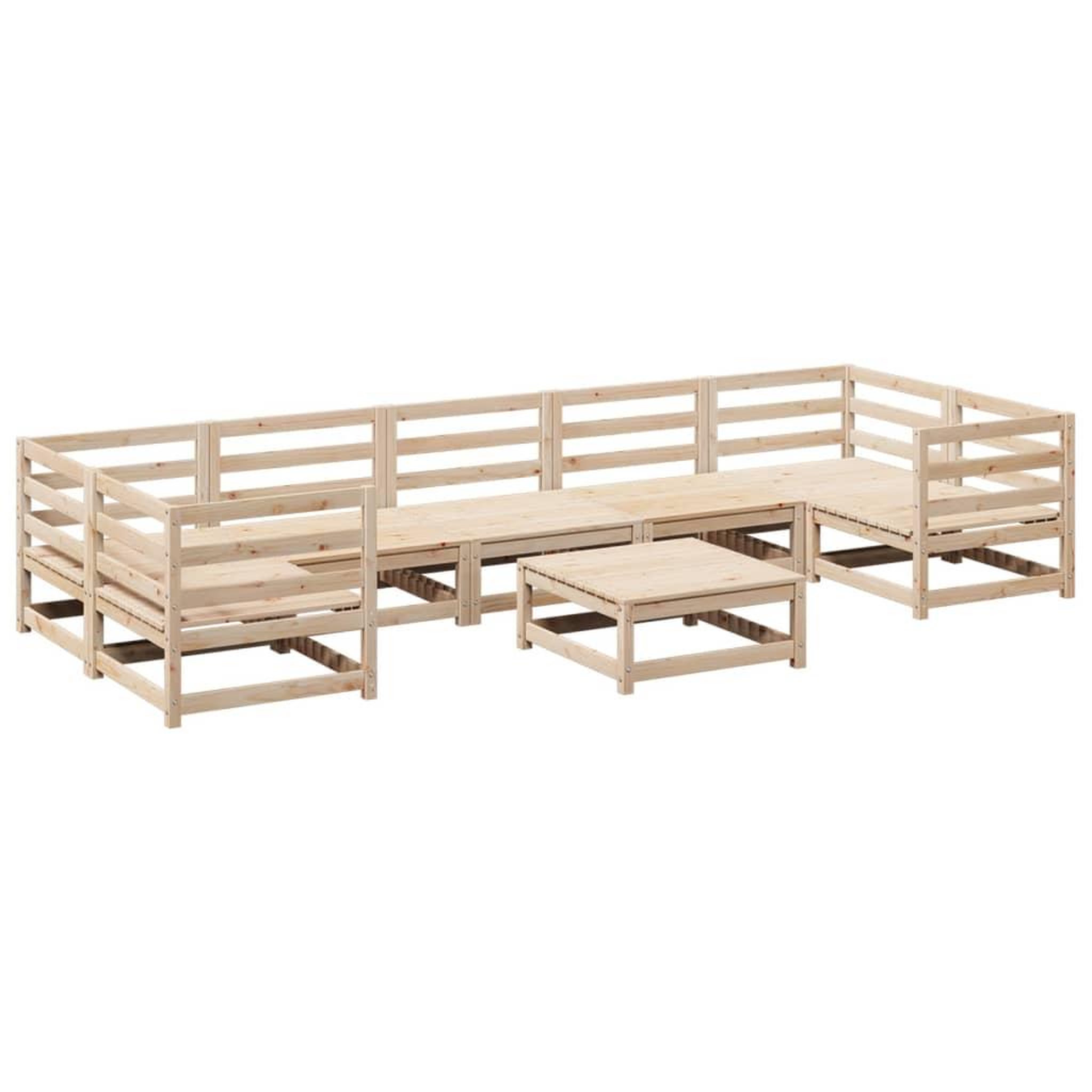 VIDAXL Salon de jardin 8 pcs bois de pin massif