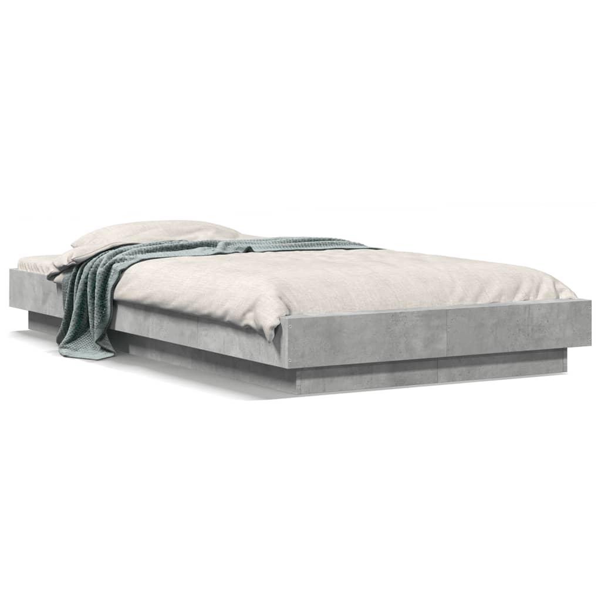 Voir la diapositive 2 : VIDAXL Cadre de lit sans matelas gris beton 75x190 cm