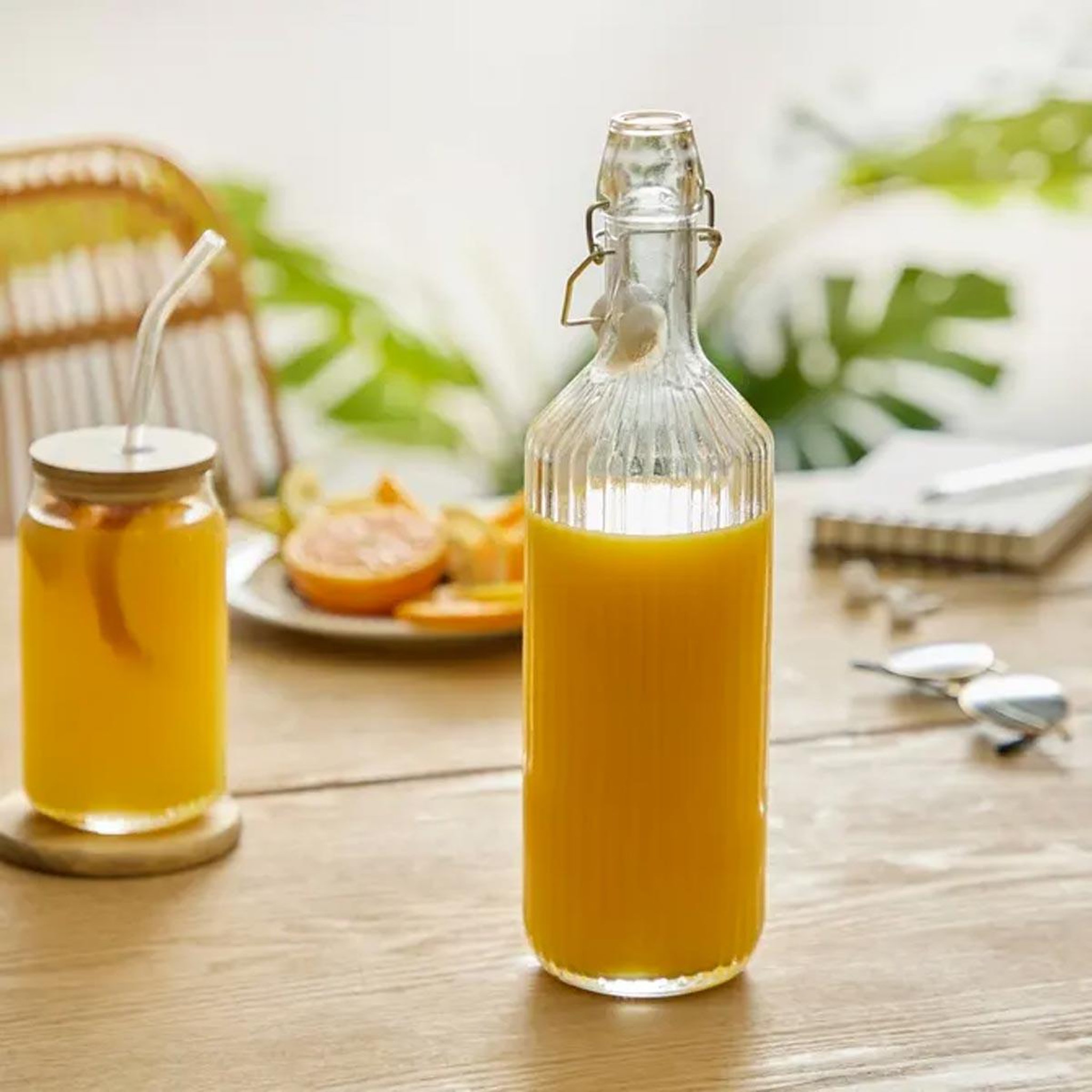 Voir la diapositive 4 : SECRET DE GOURMET Bouteille limonade en verre  line  1l transparent