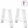 Voir la diapositive 3 : VIDAXL Pieds de table basse forme de A 2 pcs blanc 30x(30-31) cm acier