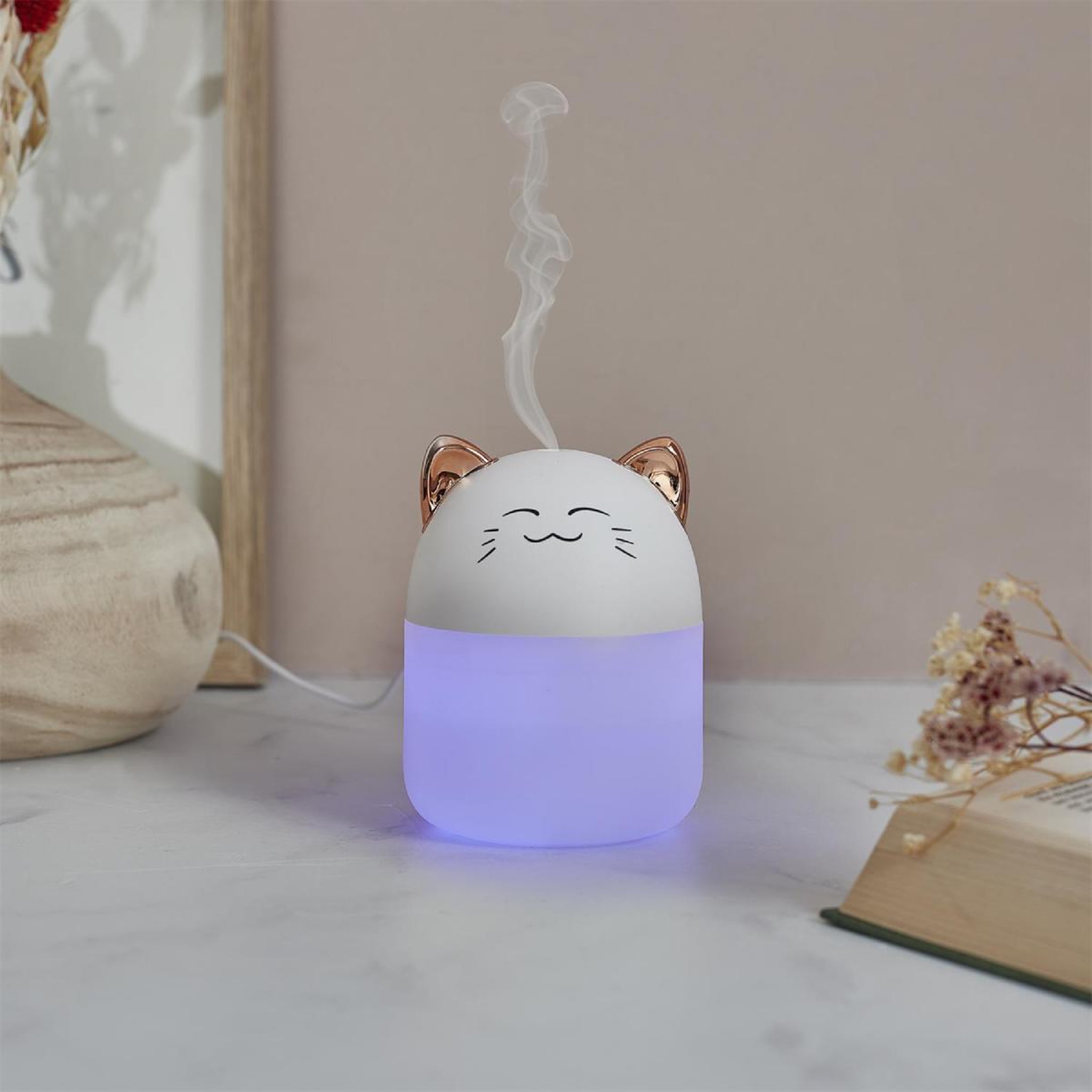 Voir la diapositive 5 : The Home Deco Factory Diffuseur de Parfum LED  Chat  200ml Blanc