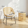 Voir la diapositive 3 : OUTSUNNY Salon de jardin style Acapulco 2 places 3 pièces acier coussin résine filaire beige