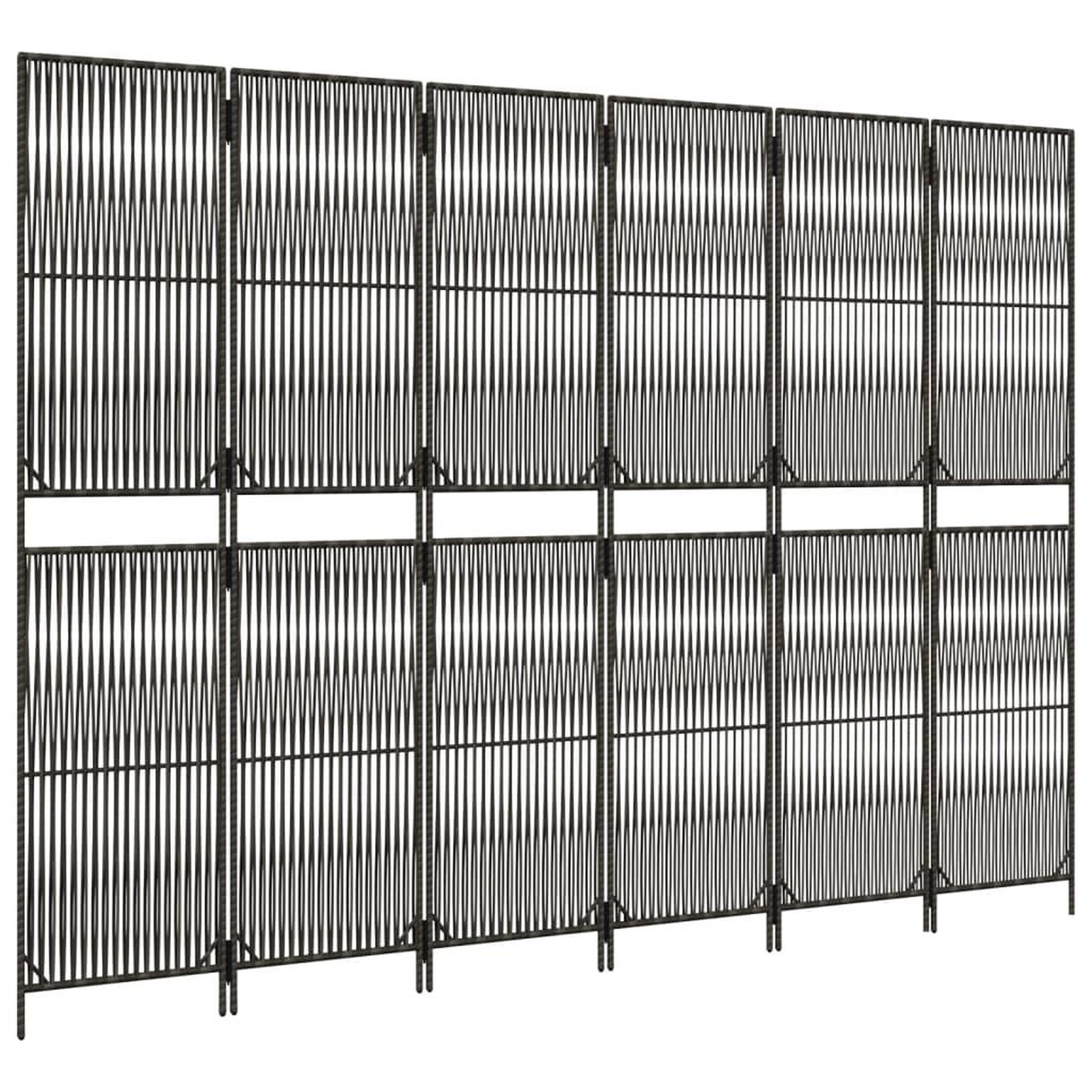 Voir la diapositive 4 : VIDAXL Cloison de separation 6 panneaux gris resine tressee