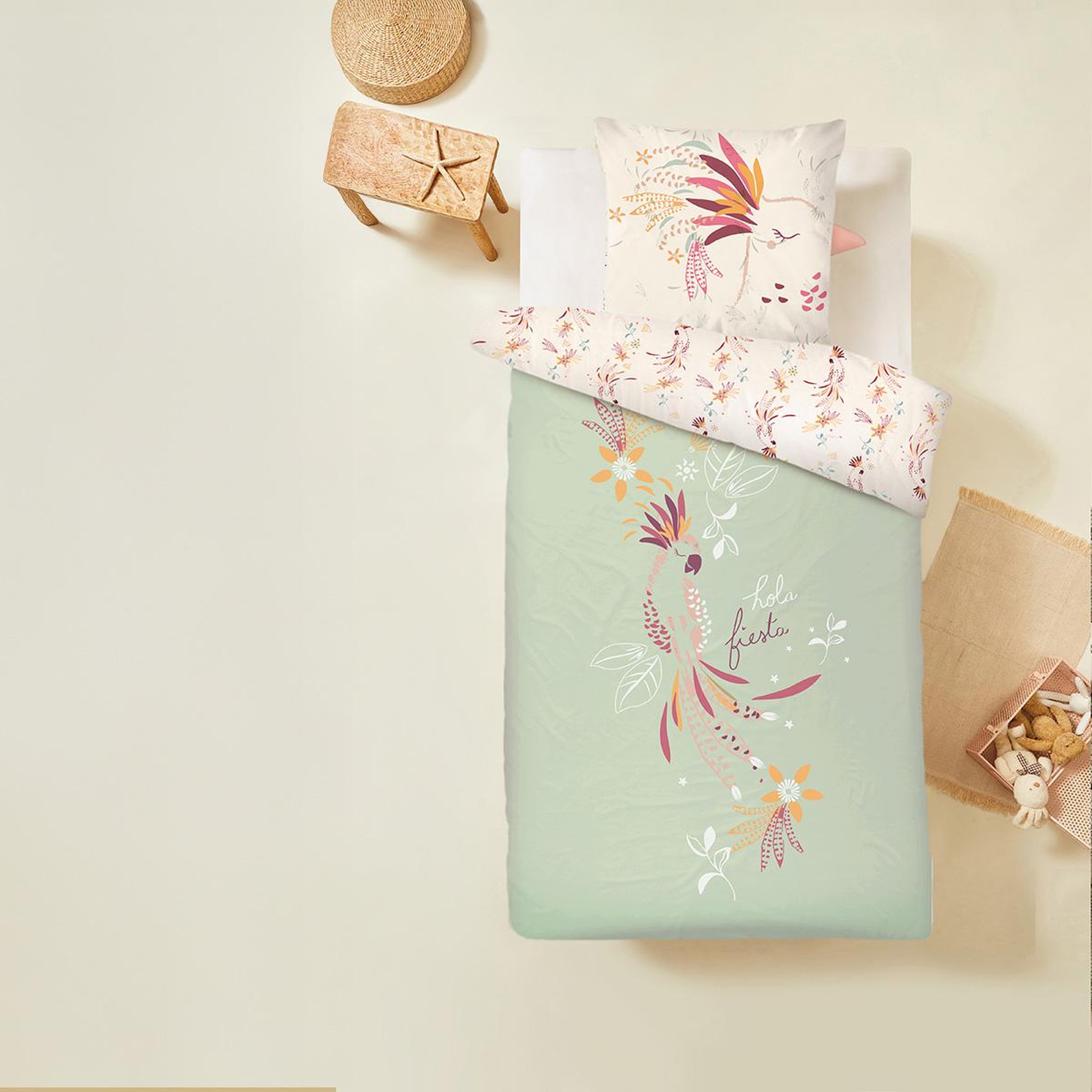 Voir la diapositive 5 : Petit Béguin Housse de couette enfant + taie d'oreiller Fiesta