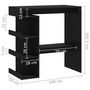 Voir la diapositive 6 : VIDAXL Table de bar avec etagere de rangement Noir Bois d'ingenierie
