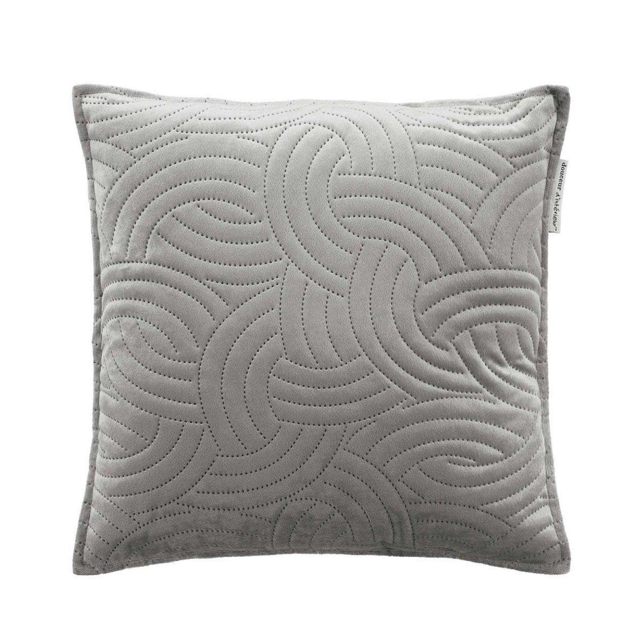 Douceur d'Intérieur Housse de coussin velours uni  solange  40x40cm gris
